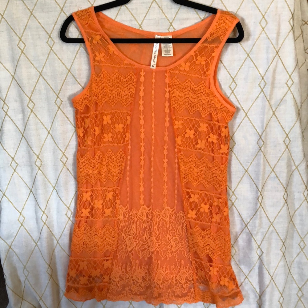 Forgotten Grace Women’s Size Med. Orange Tank Top